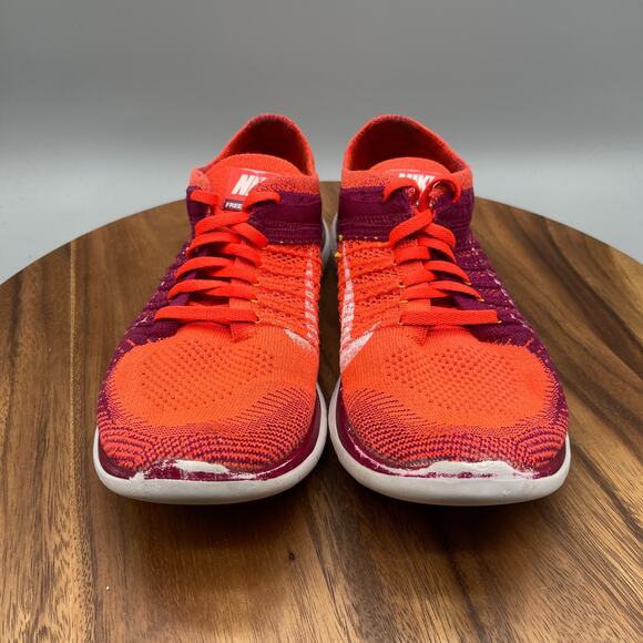 Nike Free 4.0 Flyknit Shoes Womens Size 9.5 Fire Red Running Comfort Walking Gym - Picture 2 of 8